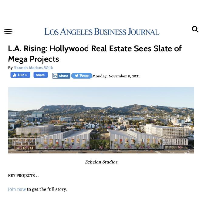 L.A. Rising: Hollywood Real Estate Sees Slate of Mega Projects