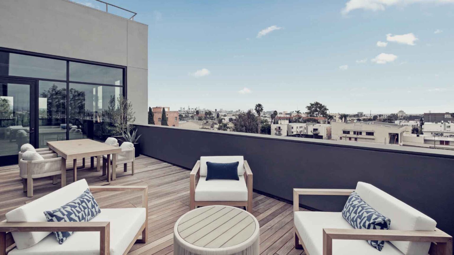 Hollywood views and a furnished terrace - your new favorite workday backdrop.