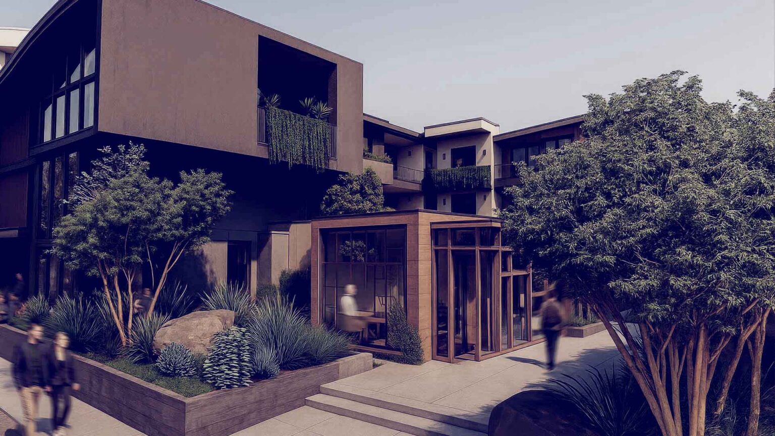 Retail bungalows and courtyards set the stage for day-to-night activation.